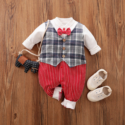 Plaid Vest and Red Pin-Stripe Bottoms