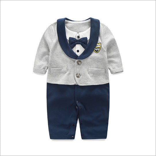 Gray & Navy Collar Jacket and Navy Bottoms