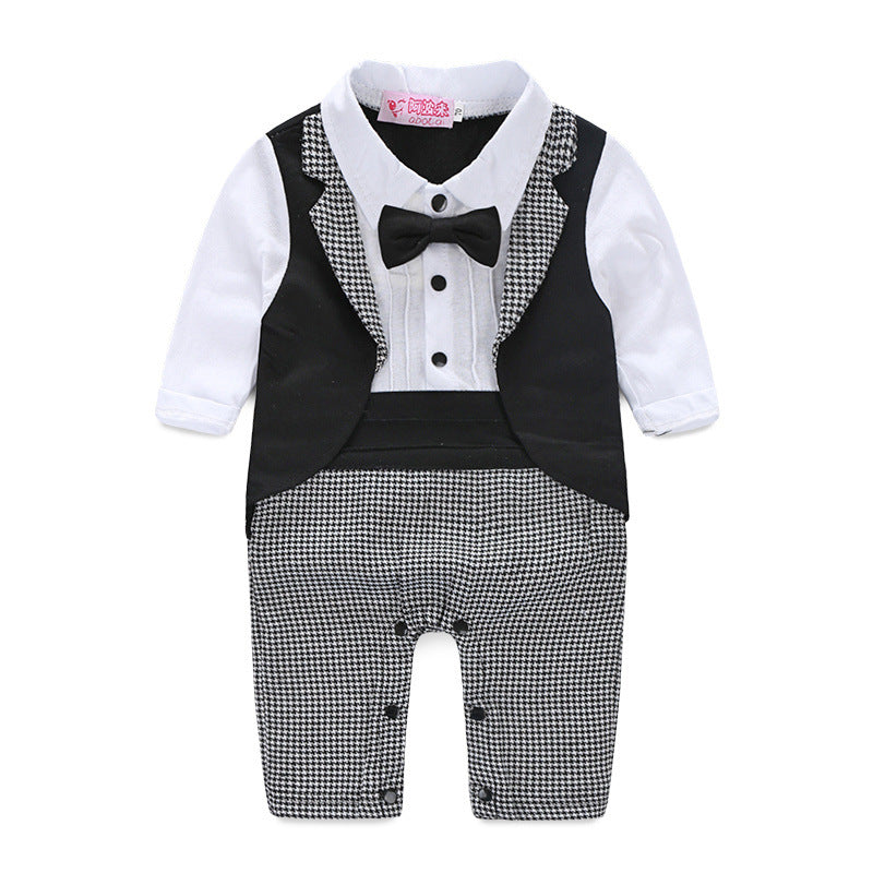 Boy's Long-Sleeved Gentleman Romper