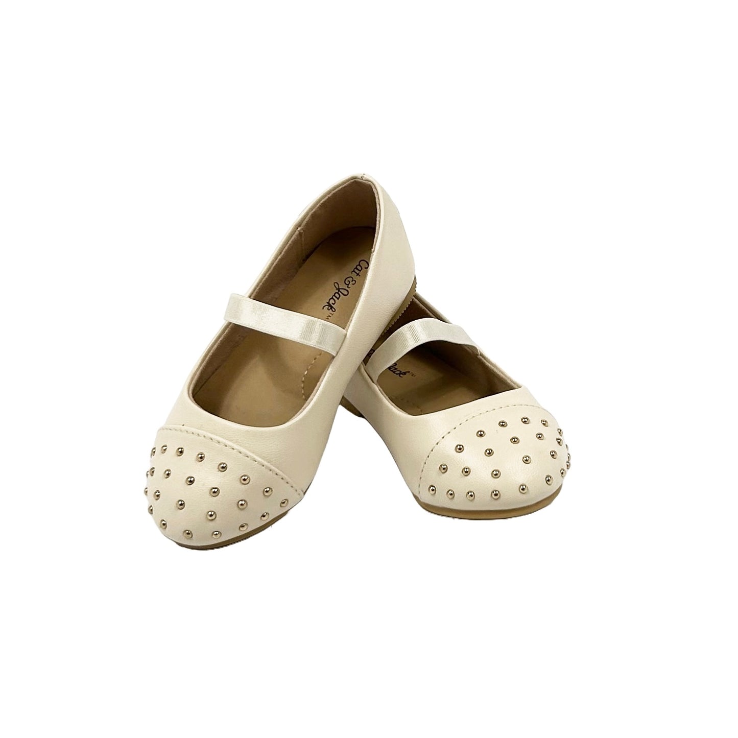 Round Studded Toe Ballet Flats