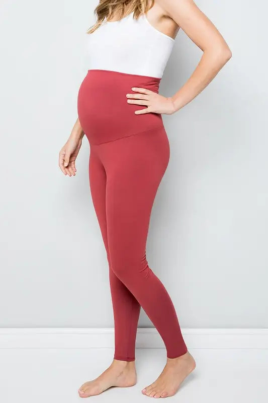 Maternity Buttery Leggings - Red