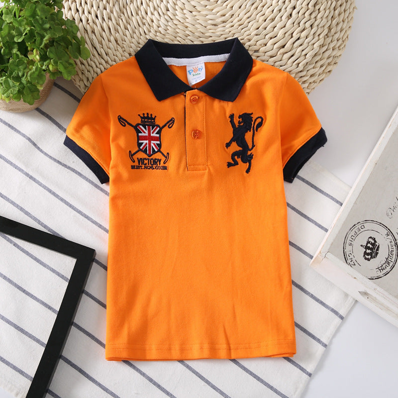 Boys Patched Short Sleeve Polo Shirt