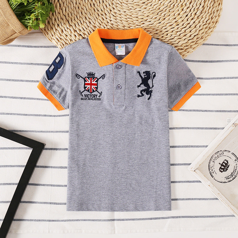 Boys Patched Short Sleeve Polo Shirt