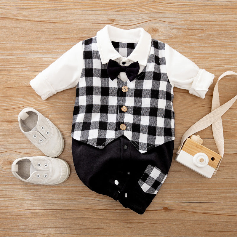 Black & White Checkered Vest and Black Bottoms