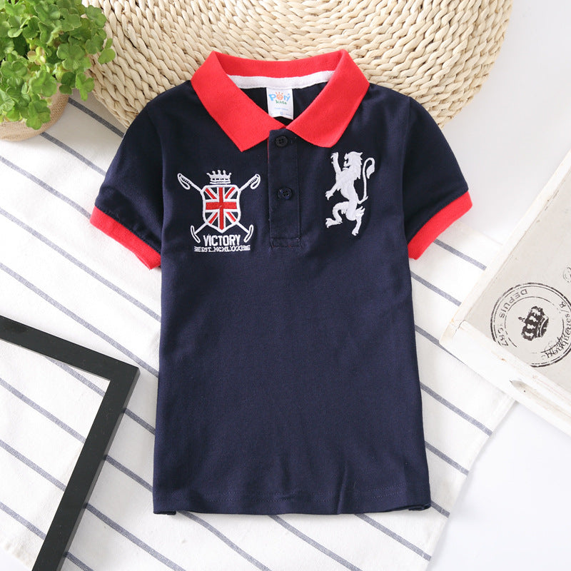 Boys Patched Short Sleeve Polo Shirt