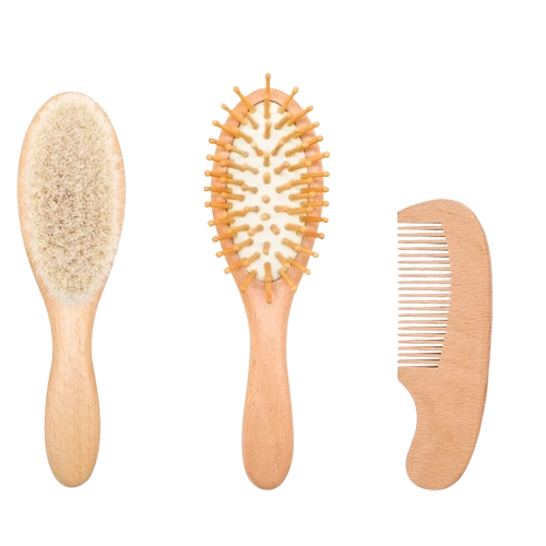 Wooden Baby Brush and Comb Set (3pcs)