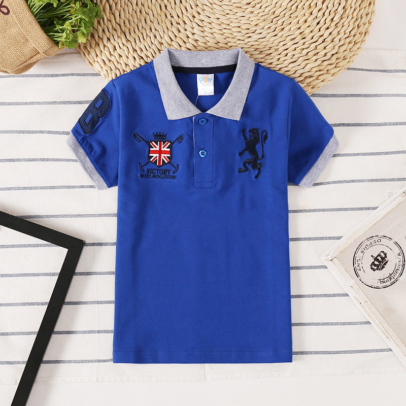 Boys Patched Short Sleeve Polo Shirt