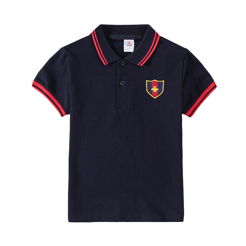 Boys Summer Polo Shirt with Crest