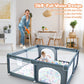 Play Pen For Babies And Toddlers, Baby Play Yard With Gate For Limited Space 47x47x26  Baby Fence With Breathable Mesh, Safety Indoor & Outdoor Activity Center