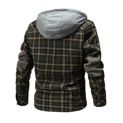 Fleece Lumberjack Plaid Hooded Jacket