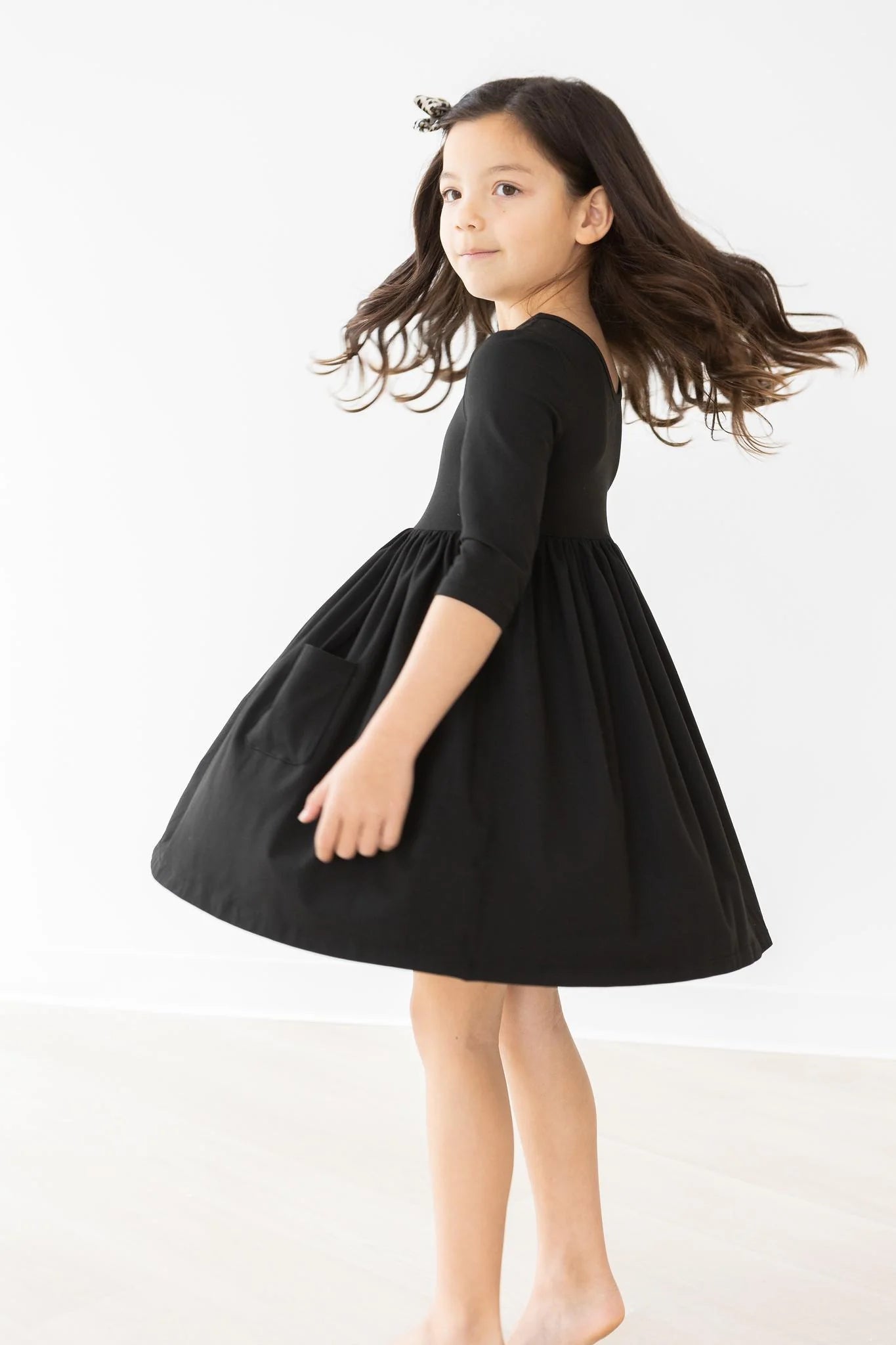 Black Pocket Twirl Dress