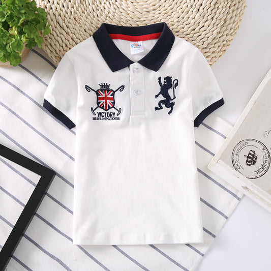 Boys Patched Short Sleeve Polo Shirt