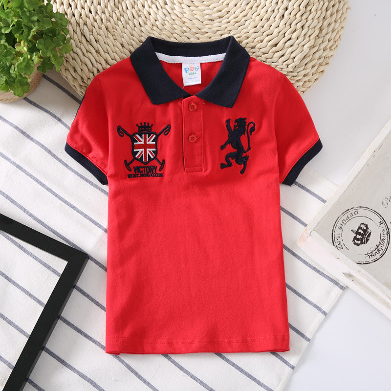 Boys Patched Short Sleeve Polo Shirt