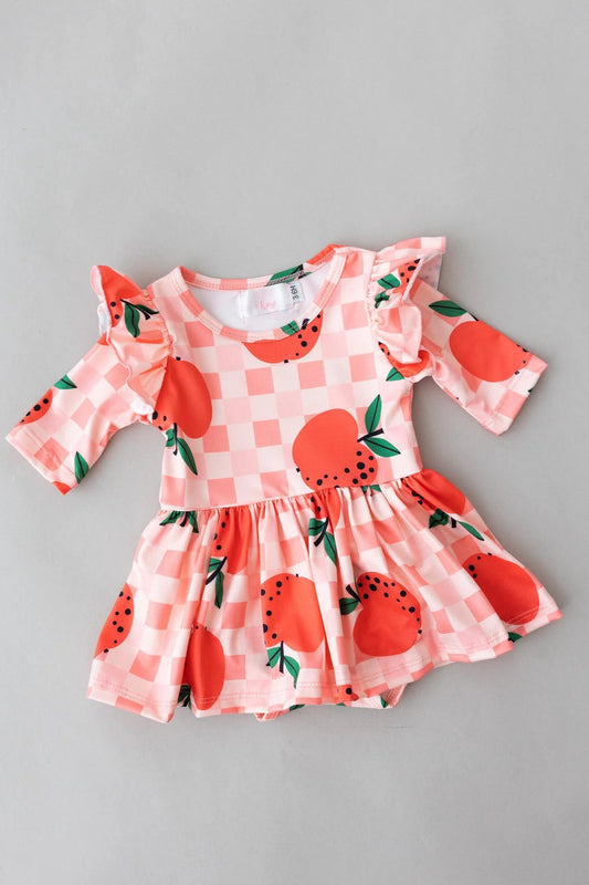 Apple Orchard Twirl Flutter Bodysuit