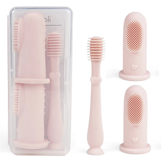 Baby Finger Toothbrush & Tongue Cleaner Oral Set 3m+ (Blush)