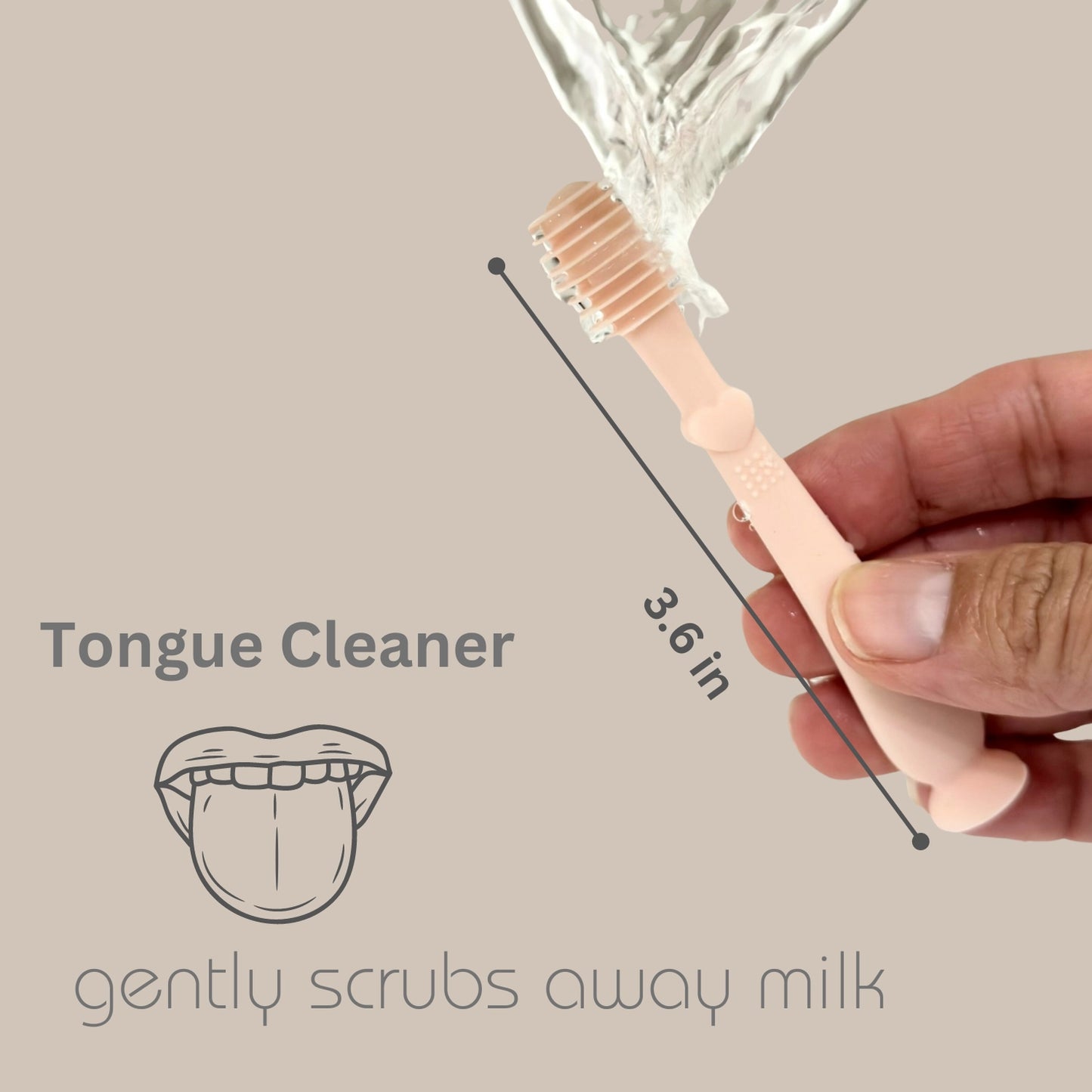 Baby Finger Toothbrush & Tongue Cleaner Oral Set 3m+ (Ivory)