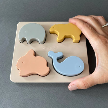 Baby Soft Silicone Mini-Animal Puzzle (4pc)