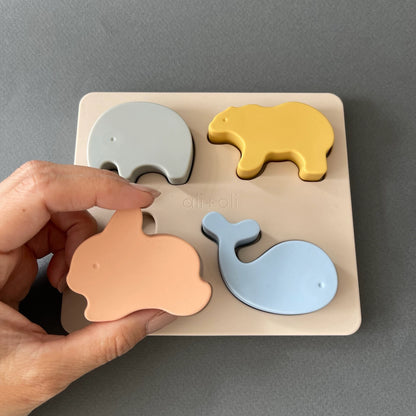 Baby Soft Silicone Mini-Animal Puzzle (4pc)