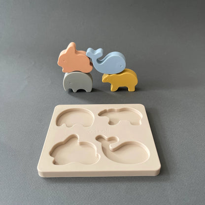 Baby Soft Silicone Mini-Animal Puzzle (4pc)