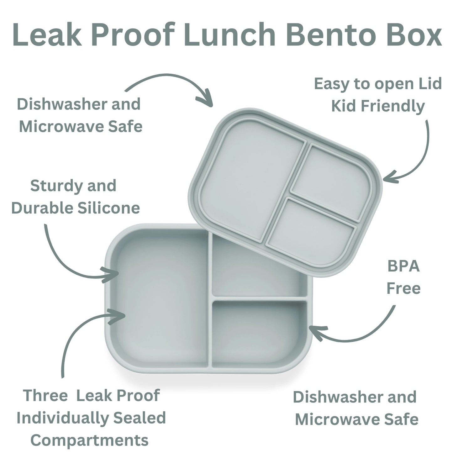 Leakproof Silicone Bento Box (Blue)