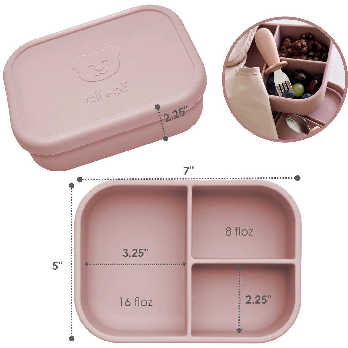 Leakproof Silicone Bento Box (Rose)