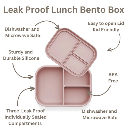 Leakproof Silicone Bento Box (Rose)