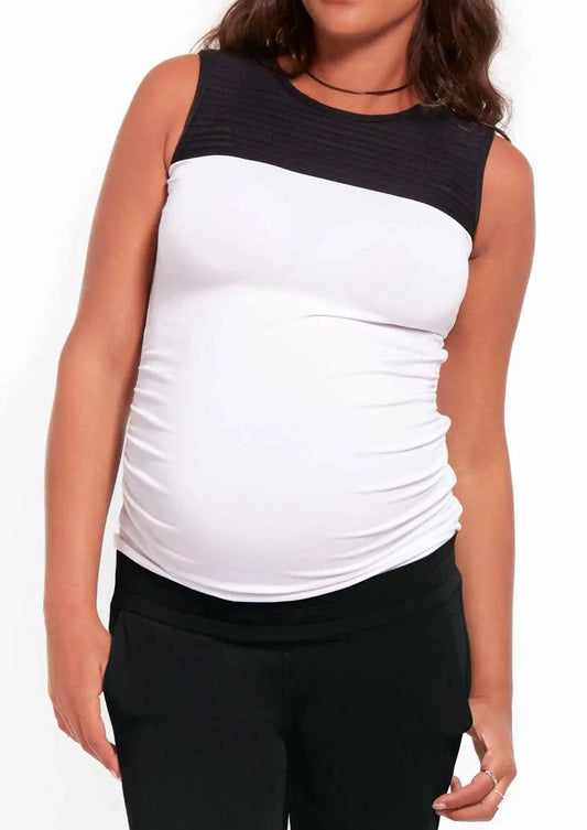 Black & White Contrast Maternity Top