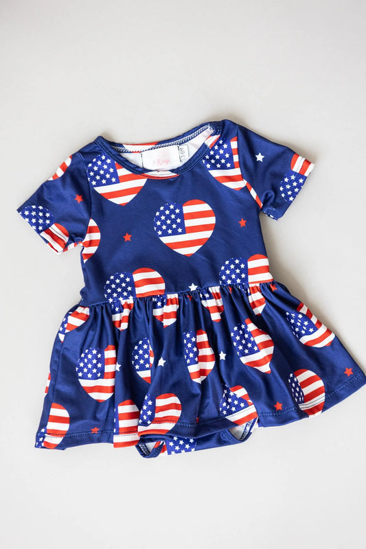 I Heart the USA Twirl Bodysuit