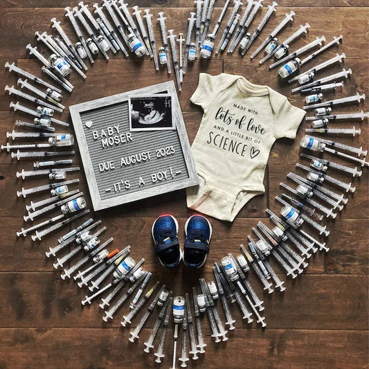 Made with Lots of Love & A Little Bit of Science IVF Announcement Onesie®