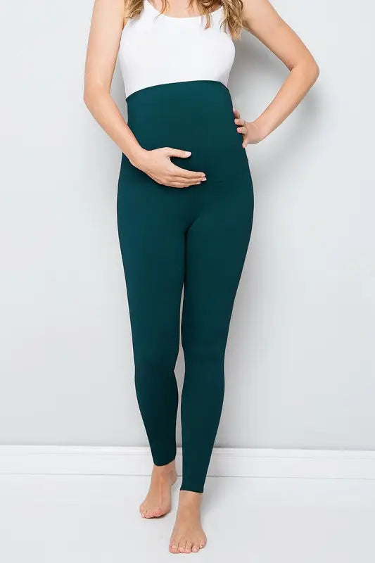 Maternity Buttery Leggings - Hunter Green