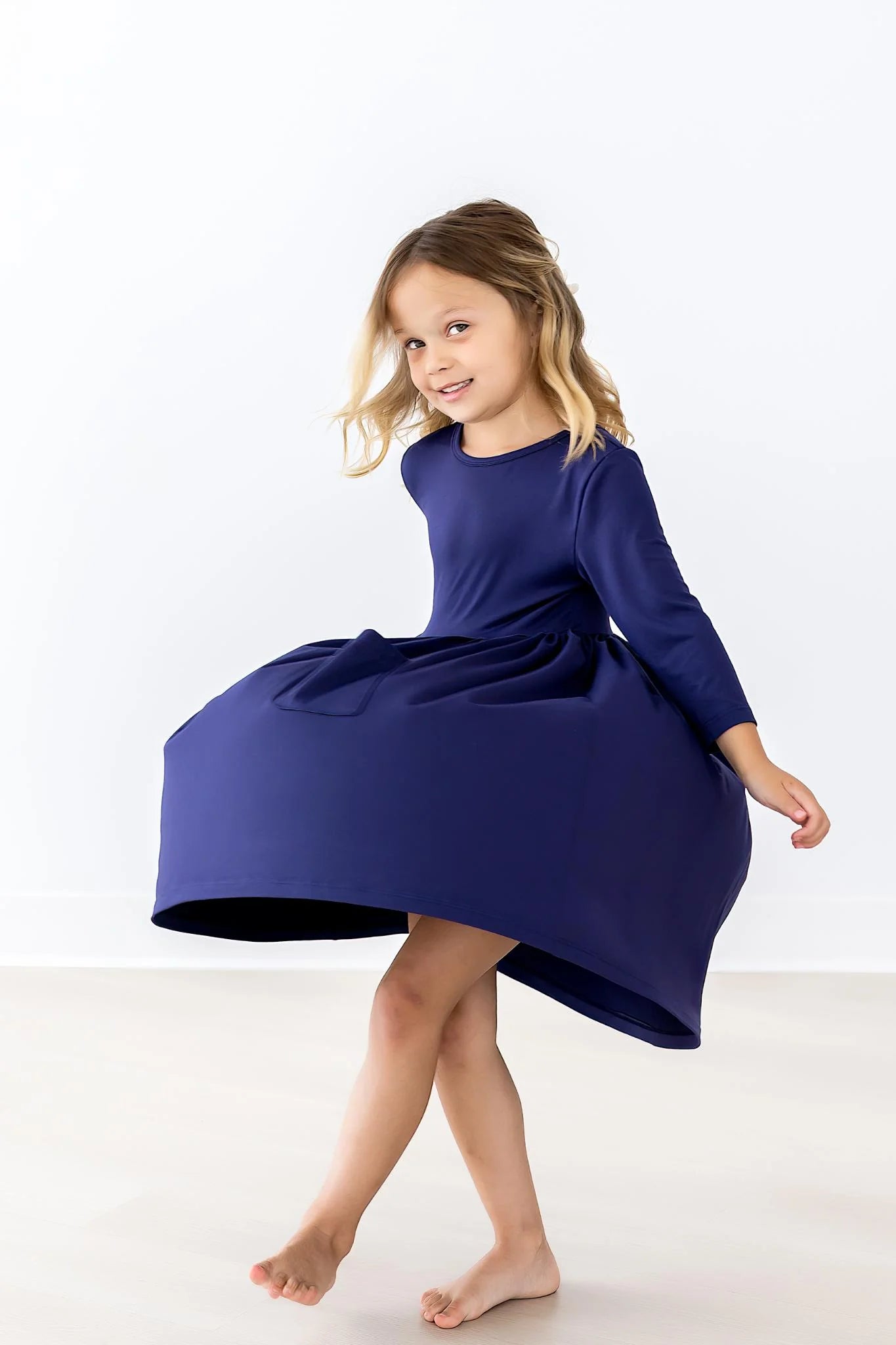 Navy Pocket Twirl Dress