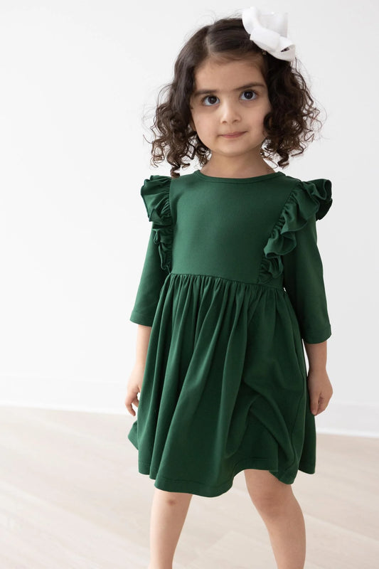 Spruce Ruffle Twirl Dress