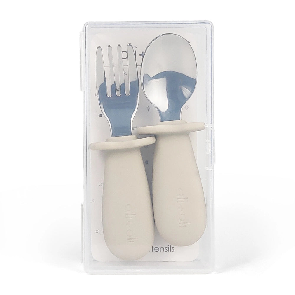 Spoon & Fork Learning Set (Khaki)