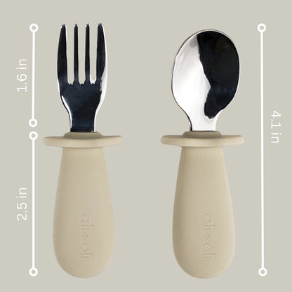 Spoon & Fork Learning Set (Khaki)