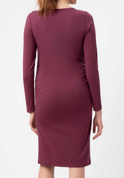 Sunburst Maternity Dress - Wine