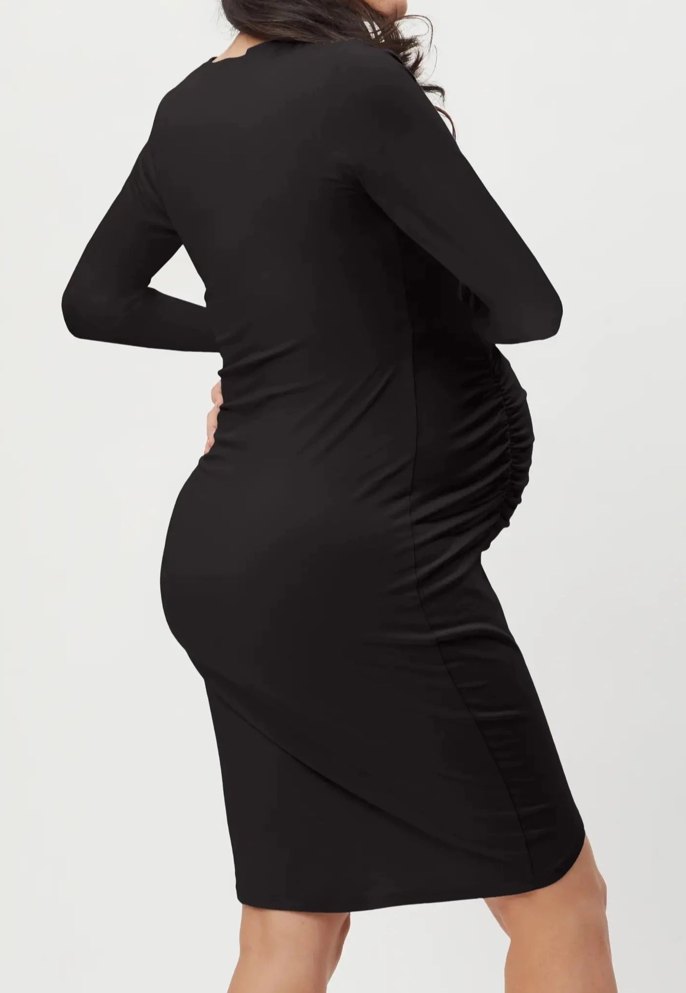 Uptown Maternity Dress - Black Long Sleeves