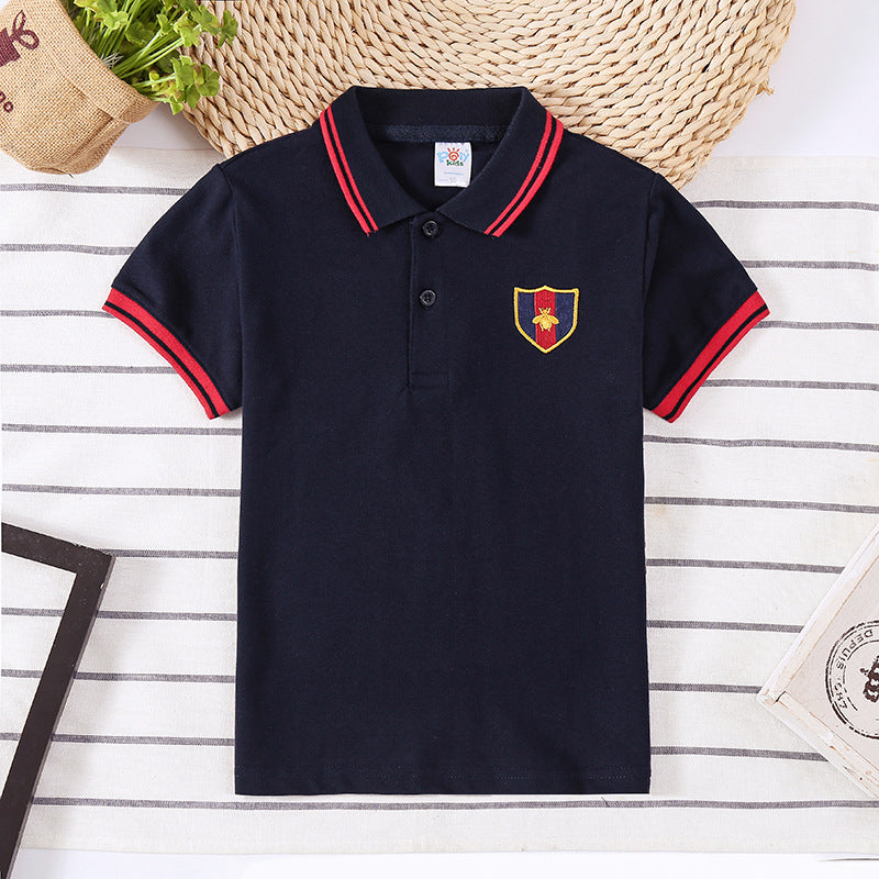 Boys Summer Polo Shirt with Crest