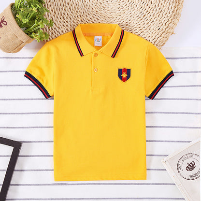 Boys Summer Polo Shirt with Crest