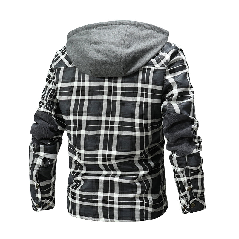 Fleece Lumberjack Plaid Hooded Jacket