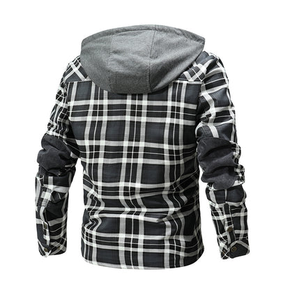 Fleece Lumberjack Plaid Hooded Jacket