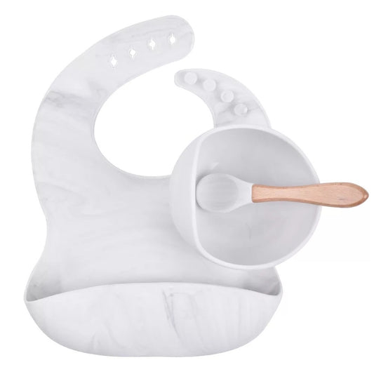 Baby Silicone Bib and Bowl Set