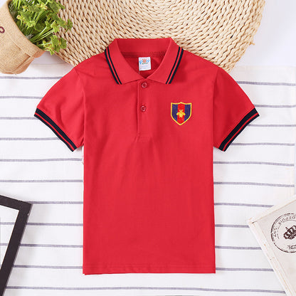 Boys Summer Polo Shirt with Crest